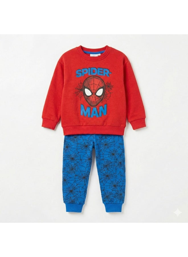 One2twelve Spider-Man Boys Outfit Set, Red Sweatshirt and Blue Joggers